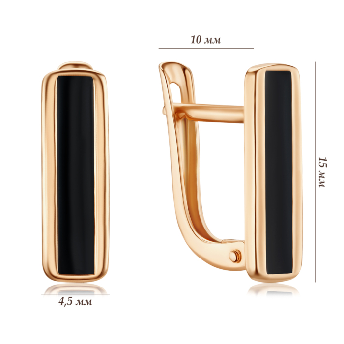 Золоті сережки з емаллю. Артикул 23951/01/0/389