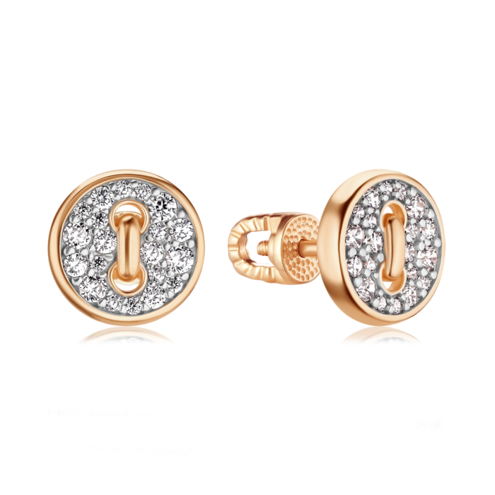 Золоті сережки з фіанітами. Артикул 23986/01/1/3311