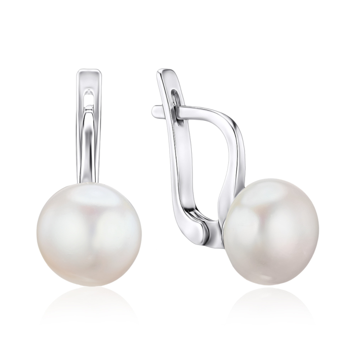 Срібні сережки з перлиною. Артикул 2444/1р-PWT