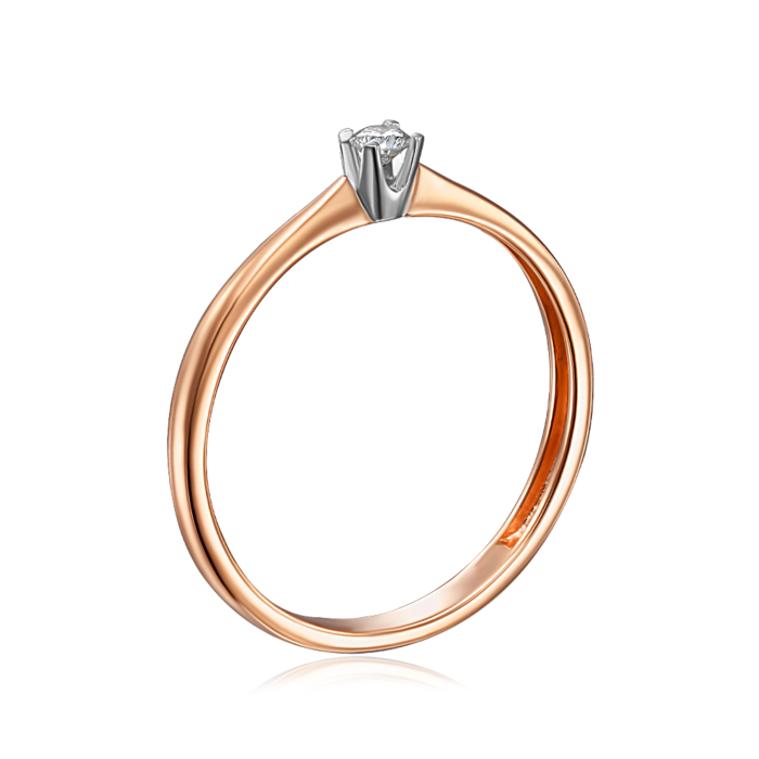 Золота каблучка з діамантом. Артикул 53646/14/1/8563