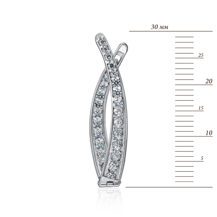 Золоті сережки з фіанітами. Артикул 2571/б