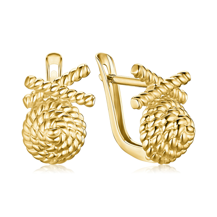 Сережки з жовтого золота без вставки 27017/03/0