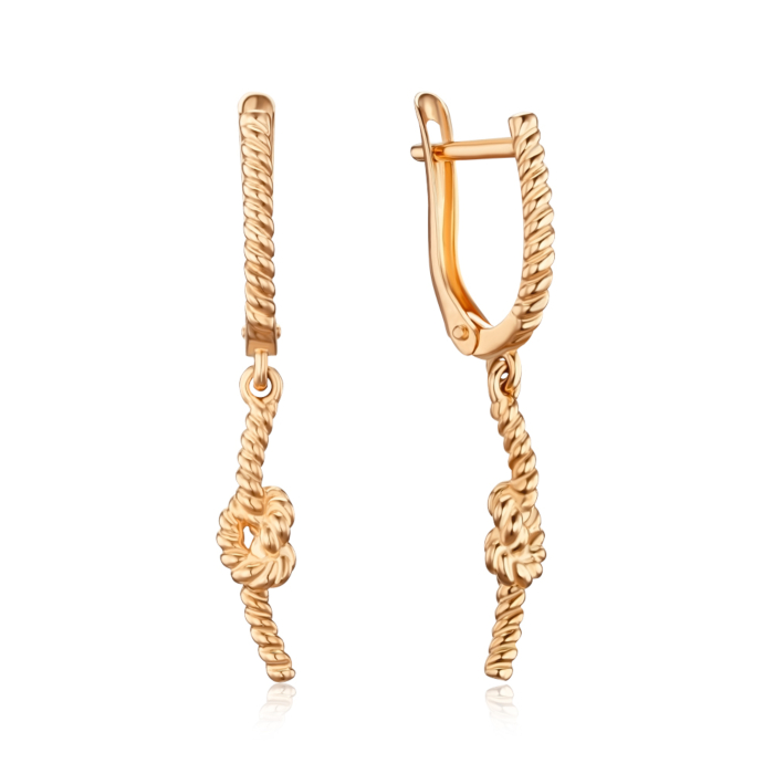 Золотые серьги-подвески без вставки 27022/01/0