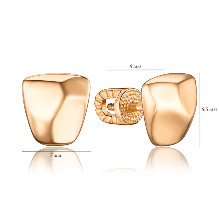 Золоті сережки-пусети без вставки 27037/01/0