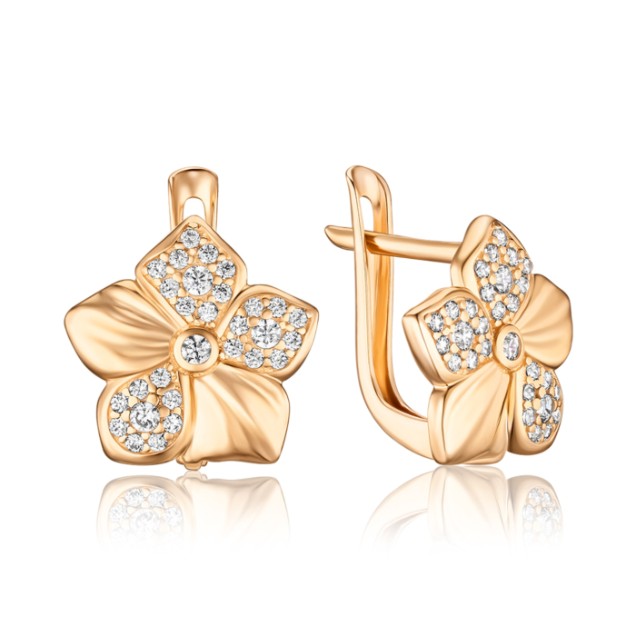 Золоті сережки з фіанітами Tesori 27039/01/0/4250