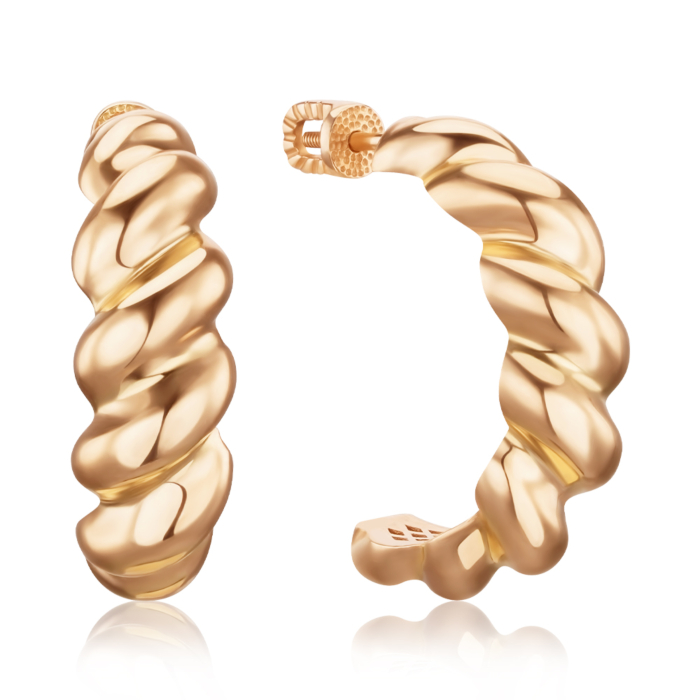 Золоті сережки без вставки 27042/01/0