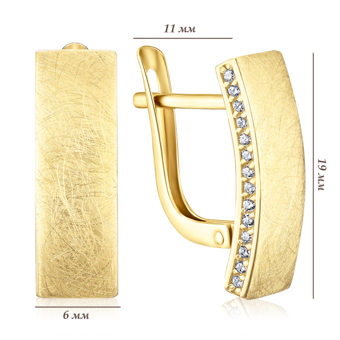 Золотые серьги с фианитами 27057/03/0/1
