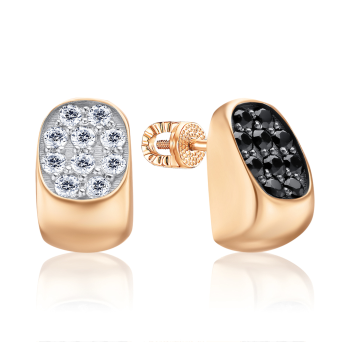 Золотые серьги с фианитами 27101/01/1/121