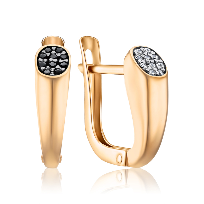 Золотые серьги с фианитами 27105/01/1/7