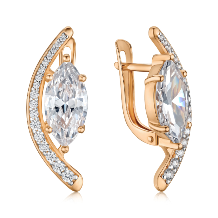 Золоті сережки з фіанітами Tesori 27125/01/1/21634