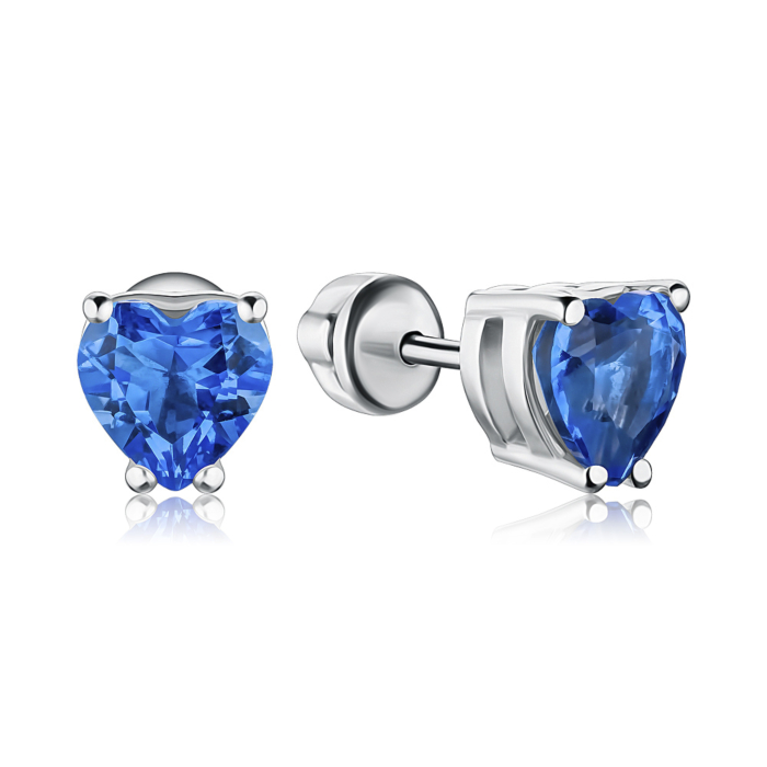Серебряные серьги с танзанитом. Артикул 2712/9р-QTANZ