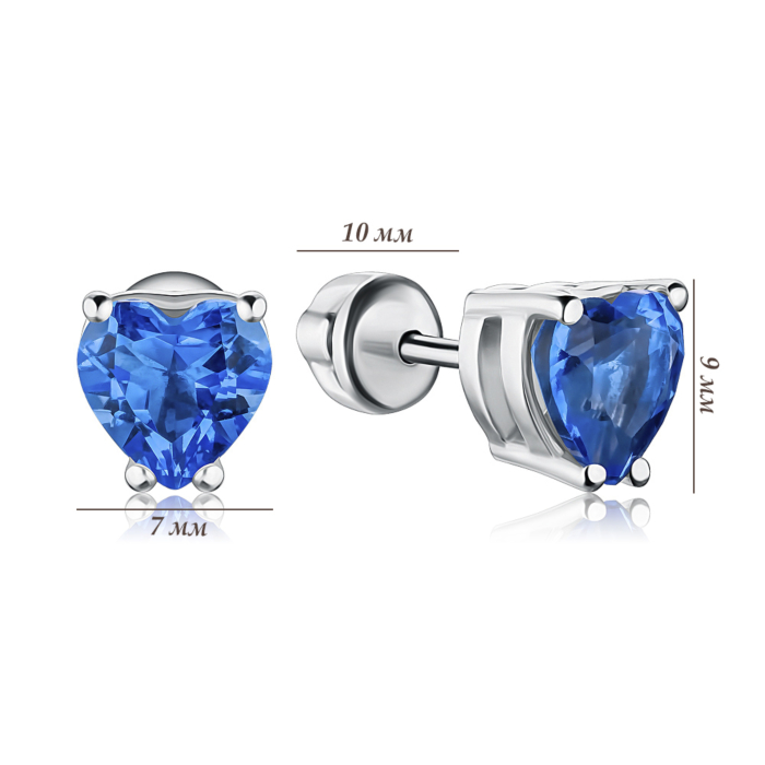 Серебряные серьги с танзанитом. Артикул 2712/9р-QTANZ