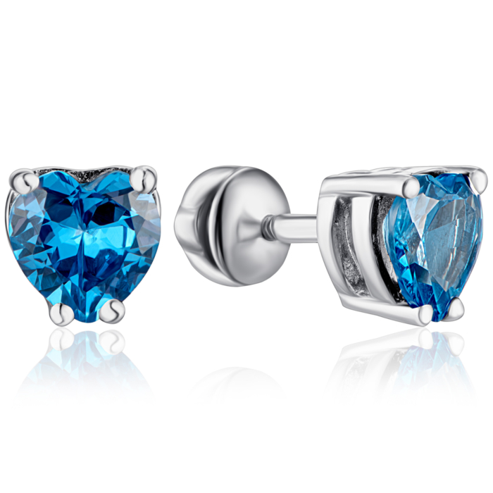 Срібні пусети з кварцом London. Артикул 2712/9р-QLB