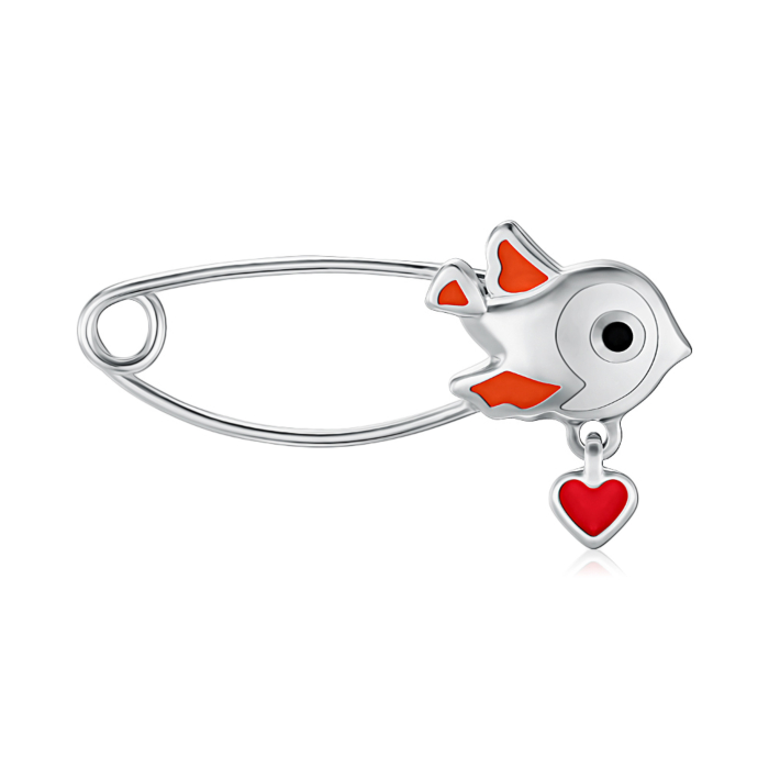 Серебряная брошка с эмалью 279 Р/12/3129