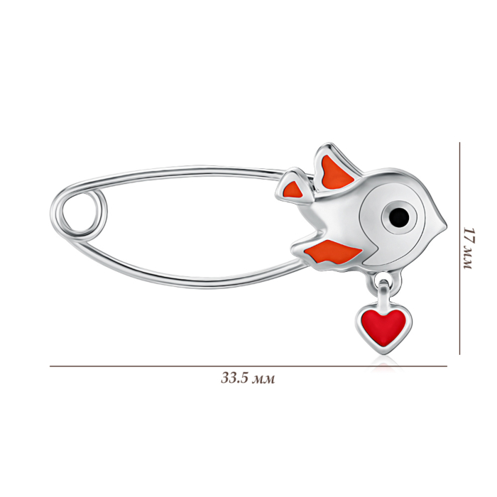 Серебряная брошка с эмалью 279 Р/12/3129