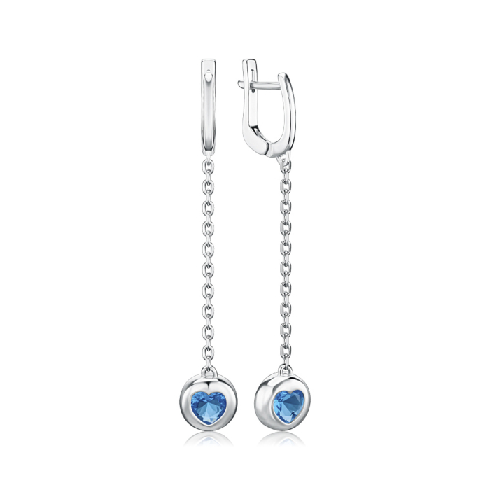 Срібні сережки з кварцем. Артикул 2831/9р-QSWB