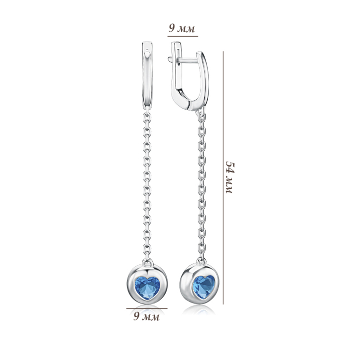 Срібні сережки з кварцем. Артикул 2831/9р-QSWB