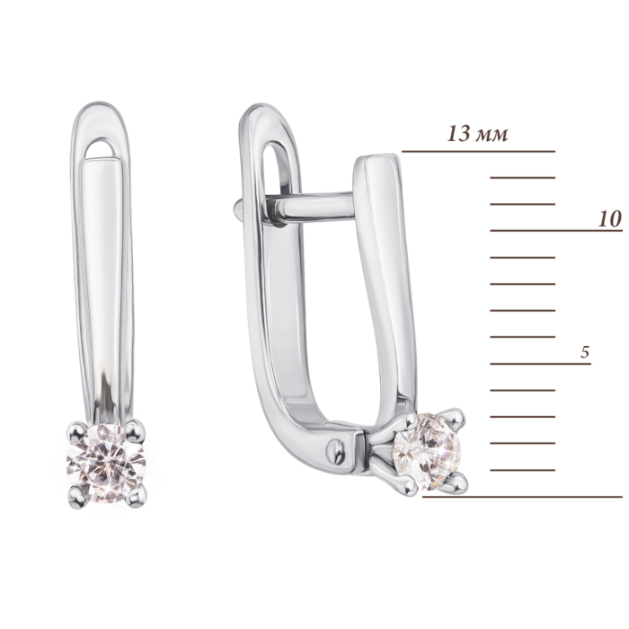 Золоті сережки з фіанітами. Артикул 2886/б к