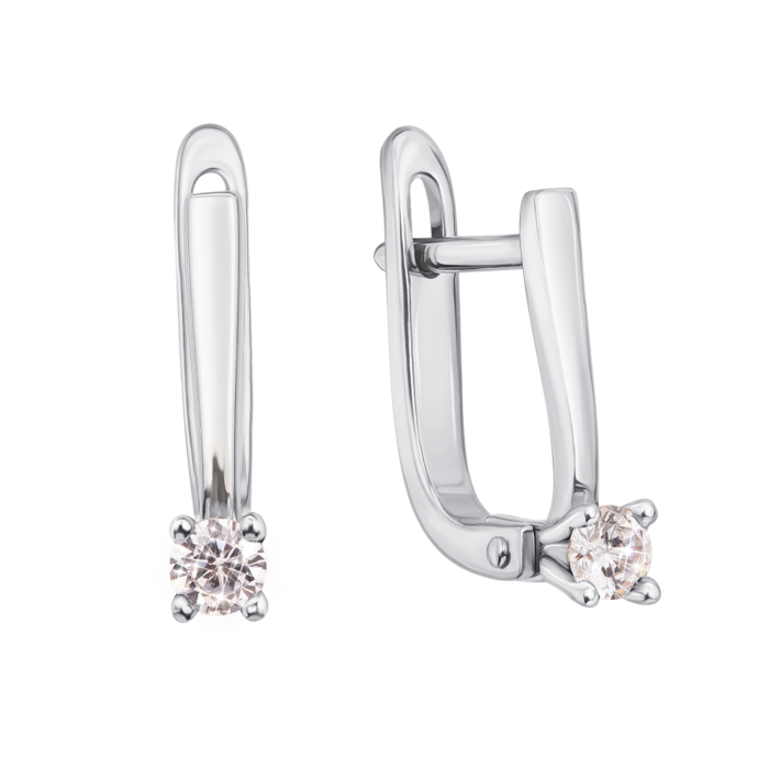 Золоті сережки з фіанітами. Артикул 2886/б к