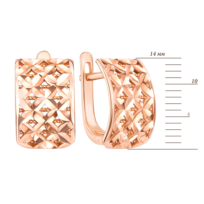Золотые серьги с алмазной гранью. Артикул 2900