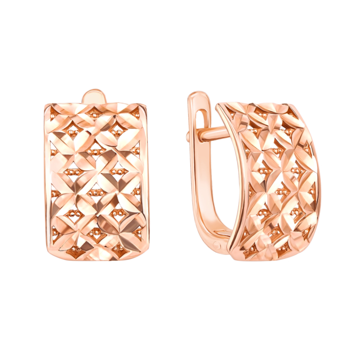 Золотые серьги с алмазной гранью. Артикул 2900