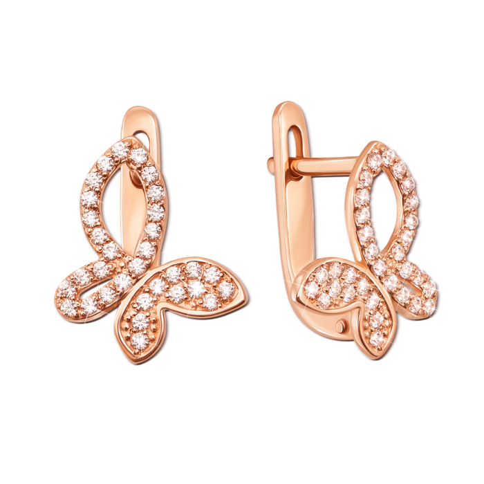 Золотые серьги с фианитами. Артикул 2918 к