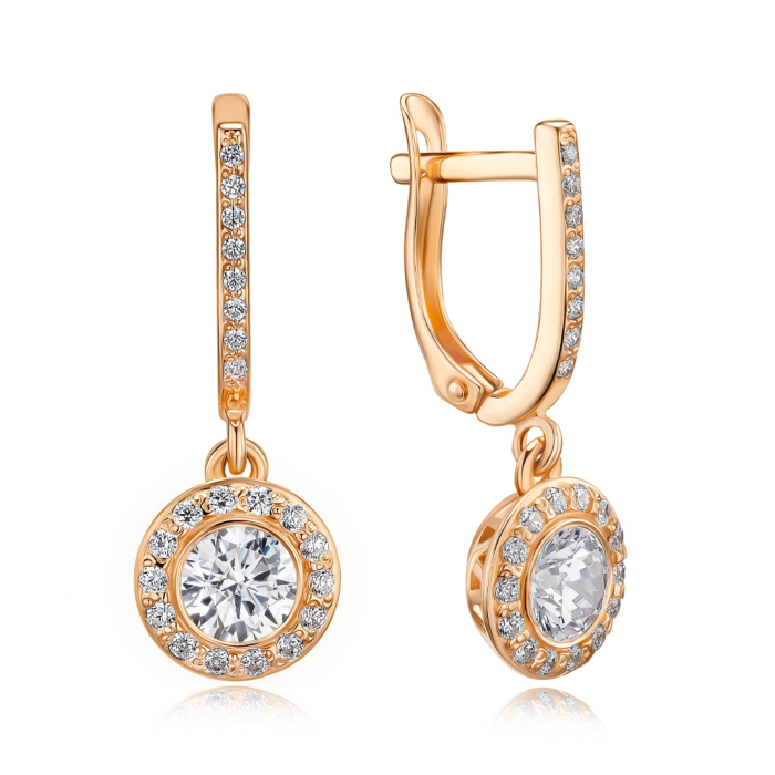 Золотые серьги с фианитами Tesori 2945/01/0/4251