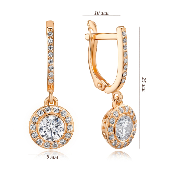 Золотые серьги с фианитами Tesori 2945/01/0/4251