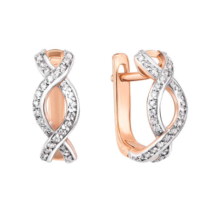 Золотые серьги с фианитами. Артикул 2953 к