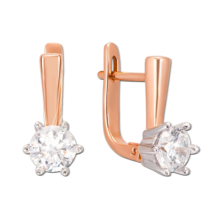 Золоті сережки з фіанітами. Артикул 2959 к