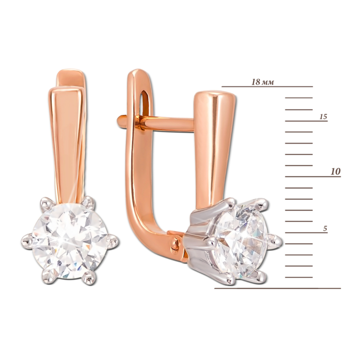 Золоті сережки з фіанітами. Артикул 2959 к