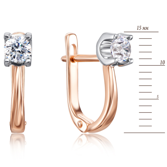 Золоті сережки з фіанітами. Артикул 2962 кп