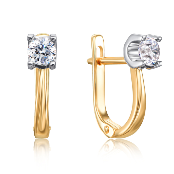 Золоті сережки з фіанітами. Артикул 2962/eu кп