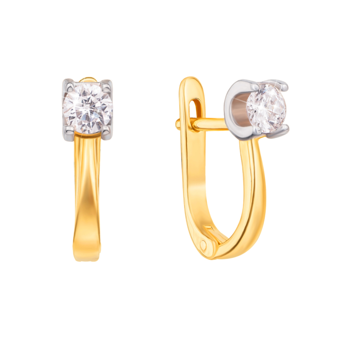 Золоті сережки з фіанітами. Артикул 2962/eu кп