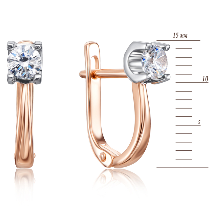 Золоті сережки з фіанітами S Zirconia. Артикул 2962/SW