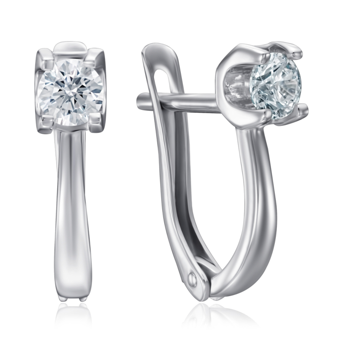 Золотые серьги с фианитом. Артикул 2962/б кп