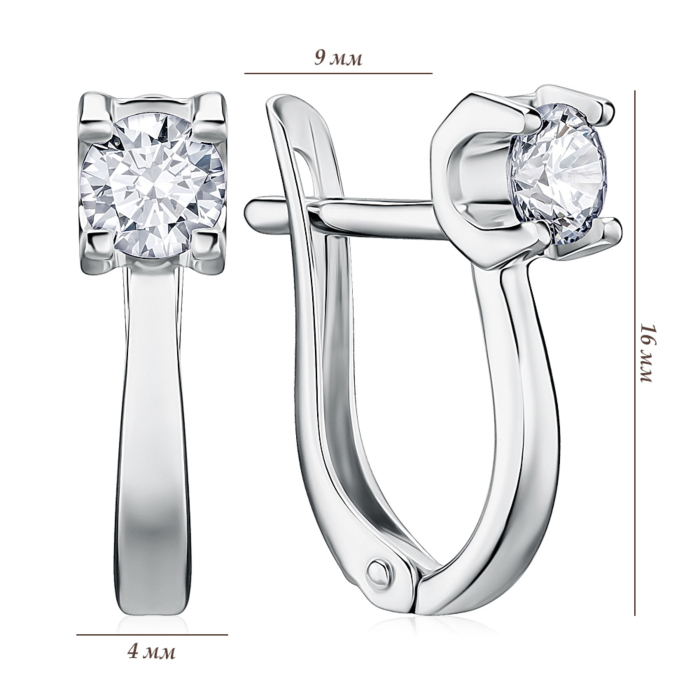 Золоті сережки з фіанітом Tesori 2962/02/1/4027