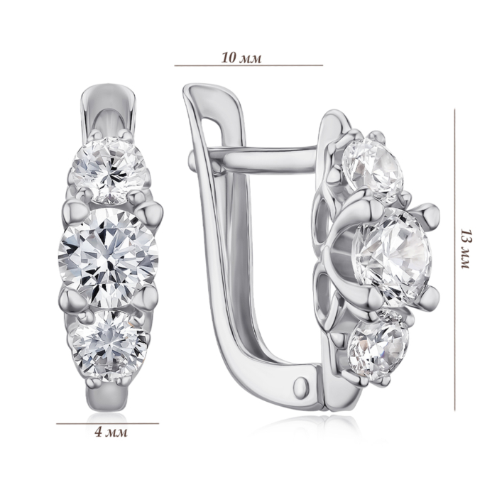 Золоті сережки з фіанітами Tesori 2965/02/1/4187