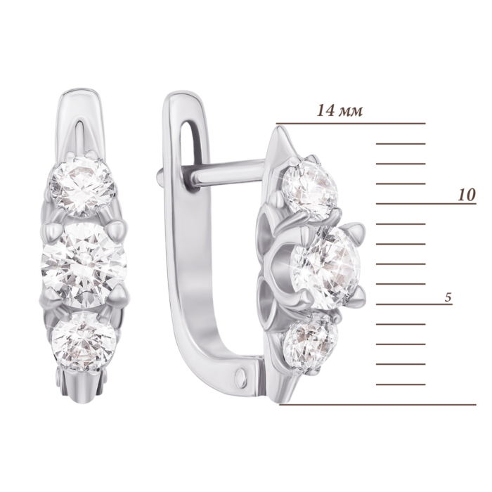 Золоті сережки з фіанітами S Zirconia 2965/02/1/4187