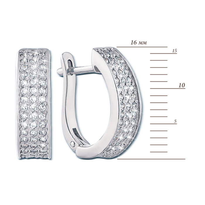 Золотые серьги с фианитами. Артикул 2968/б к