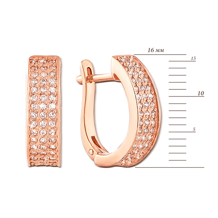 Золотые серьги с фианитами. Артикул 2968 к