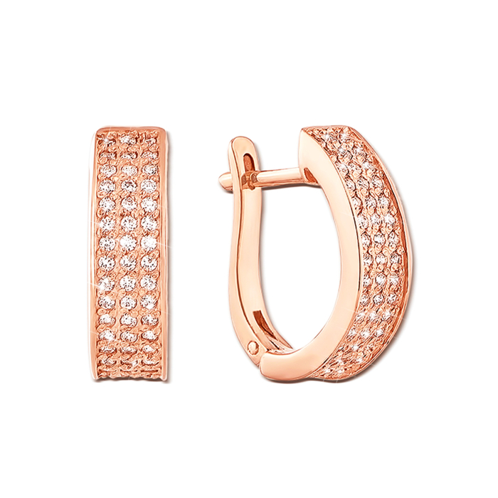 Золотые серьги с фианитами. Артикул 2968 к