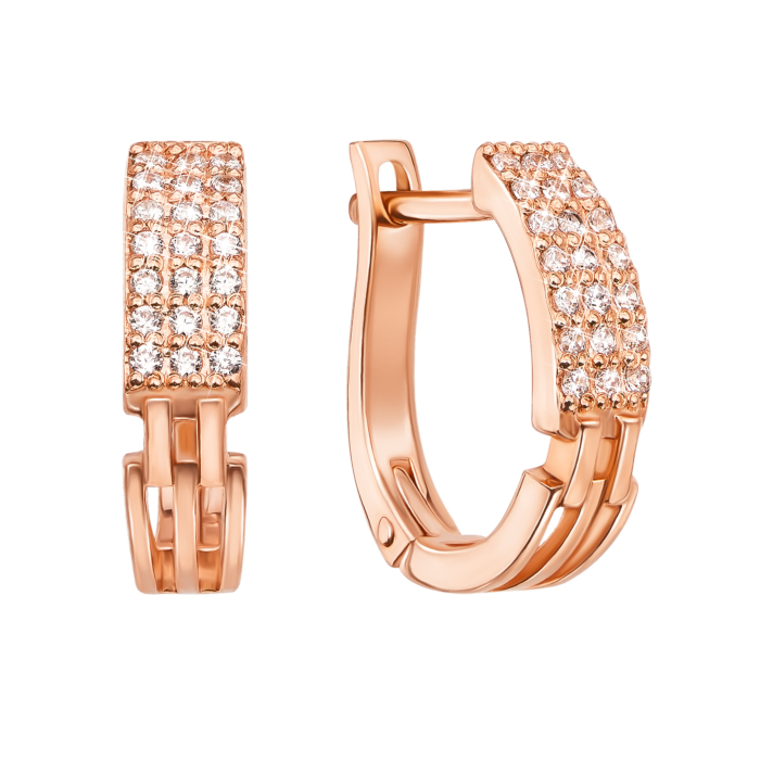 Золотые серьги с фианитами. Артикул 2972/01/0/1 (2972 к)