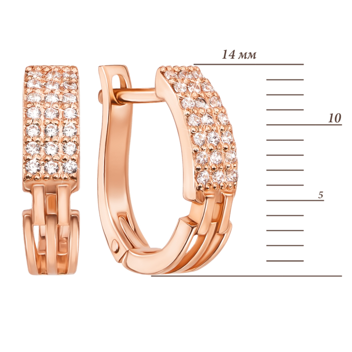 Золотые серьги с фианитами. Артикул 2972/01/0/1 (2972 к)