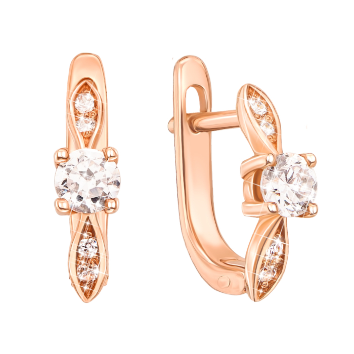 Золотые серьги с фианитами. Артикул 2988 к