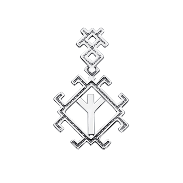 Срібна підвіска-оберіг «Руна „Мир“». Артикул 35031/12/1