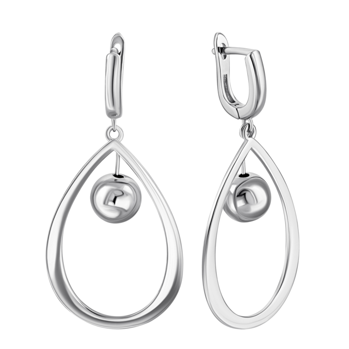 Срібні сережки-підвіски. Артикул UG52E10271