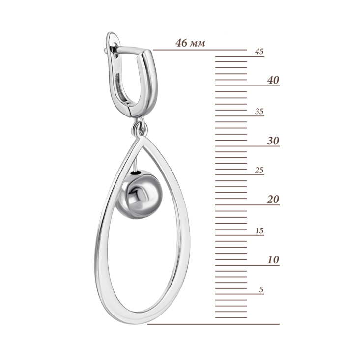 Срібні сережки-підвіски. Артикул UG52E10271