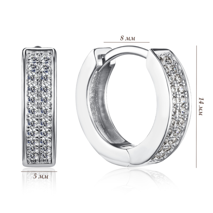 Серебряные серьги с фианитами. Артикул 2E11527-E/12/1