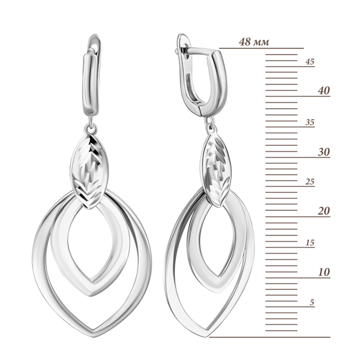 Срібні сережки-підвіски. Артикул UG52E13343